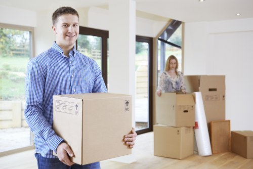 Moving boxes and dismantled furniture for a flat removal service in Harrow