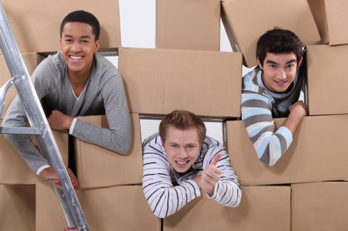 Careful packing and transport of office equipment for a Harrow relocation