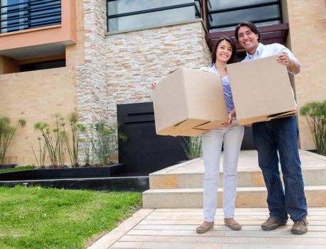 Packed household items ready for removals in Harrow